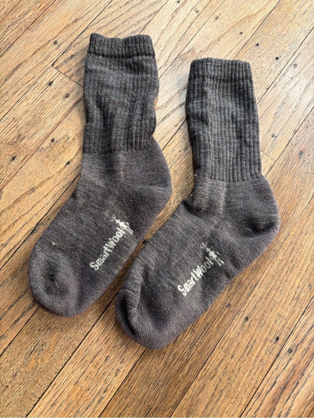 Smartwool Men's Charcoal Brown Ribbed Crew Socks
